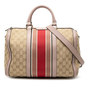 Pre-Loved Gucci Medium GG Canvas Web Joy Boston Bag